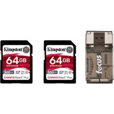 Kingston Canvas React Plus 64GB U3 V90 SD Card 2-Pack