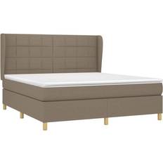 Sängar & Madrasser vidaXL Ramsäng Med Madrass Taupe 180x200 cm Tyg Kontinentalsäng