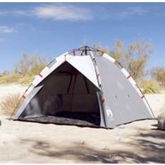 Beach Tents Berkfield Home Beach Tent 3-Person Grey Quick Release Waterproof
