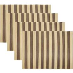 Stripes Place Mats House Doctor HDRayas Placemat 35x46 cm 4-pack Brown / Nature Place Mat Brown (48x)