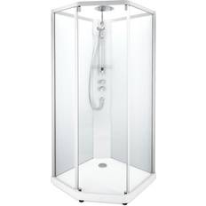 Contura Shower ama Comfort Pentagonal Duschkabin 80x90x215 cm Silver Glas Transparent 900x800x2150mm