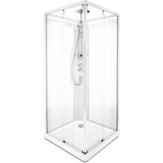 Comfort Kvadratisk Duschkabin 90x90x215 cm Vit Matt Glas
