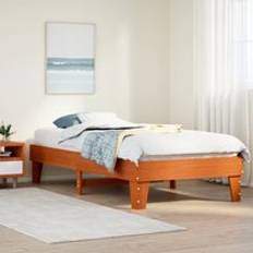 Beds & Mattresses Berkfield Home Bed Frame without Mattress Wax Brown 90x190 cm Single Solid Wood Pine