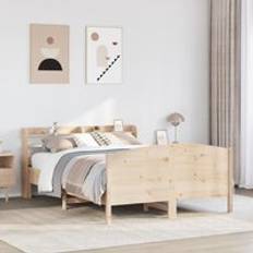 Beds & Mattresses Berkfield Home Bed Frame without Mattress 135x190 cm Double Solid Wood Pine - Brown