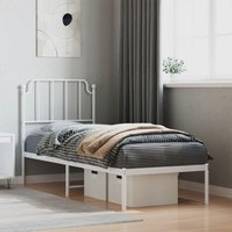 Beds & Mattresses Berkfield Home Metal Bed Frame with Headboard 80x200 cm White
