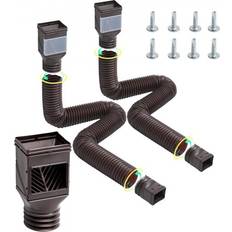 Brown Gutter VEVOR Brown HC3003G2 2-Pack Flexible Downspout with Adapters