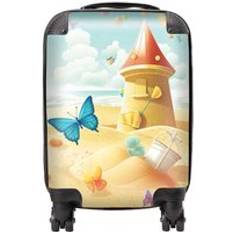 Multicoloured Suitcases Warren Reed Butterflies On A Beach Holiday Suitcase Small
