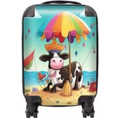 Yellow Suitcases Warren Reed Cow On A Beach Holiday Suitcase Small
