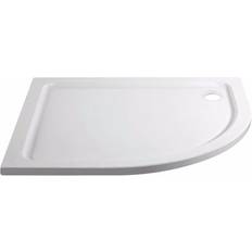1200x800mm Right Hand Offset Quadrant Shower Tray - White Acrylic Stone Resin -