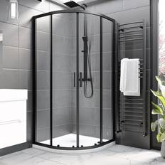 Shower Door Pavo 8mm Black Quadrant 900mm Shower Enclosure with Shower Tray