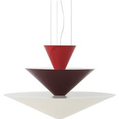 Multicoloured Ceiling Lamps &Tradition Gio LN14 Ø60 cm Vermilion Red/Dark Burgundy/Ecru White Pendant Lamp ∅ 60cm