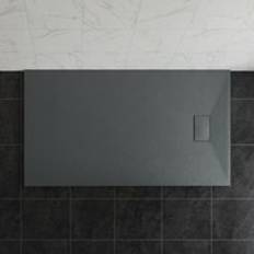 Showers NRG 1500 x 900 mm Anthracite Rectangle Slate Effect Bathroom Shower Tray
