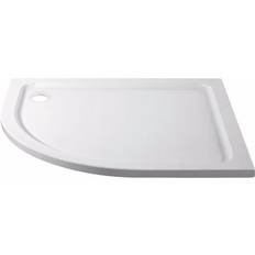 Pearl 1000x800mm Left Hand Offset Quadrant Shower Tray - White Acrylic Stone Resin -
