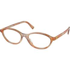 Miu Miu Glasögon & Läsglasögon Miu Miu MU09XVF Asian Fit 13U1O1 Women’s Tortoiseshell Size Free Lenses HSA/FSA Insurance Blue Light Block Available Opaque Cream White Brown Tortoise (55)