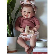 Flemye 18 Inch 3D Painted Skin Bebe Ruborn De Silicona Reborn Dolls