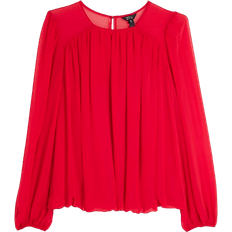 River Island Loose Fit Bubble Hem Blouse - Red