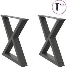 vidaXL Sofabordben 2 Stk Antracit 50 x 42-43,3 cm Stål Bordben