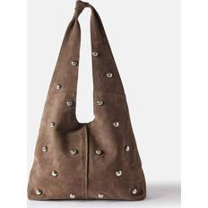 Mint Velvet Miley Stud Suede Shoulder Bag - Brown