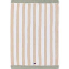 Lexington Beige Badehåndklæder Lexington Block Striped Towel Moonbeam White Vintage Green Badehåndklæde Beige, Hvid (130x70cm)