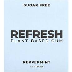Glutenfritt Tuggummi Refresh Plant-Based Gum Sugar Free Peppermint 12 Pieces