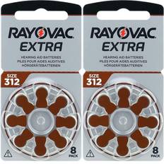 Rayovac AC312 ZA312 Brown Hearing Aid Batteries 16 x