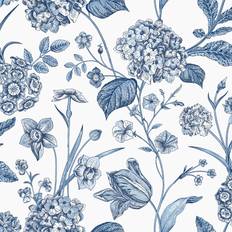 Rasch Hydrangea Wallpaper Blue White 260169