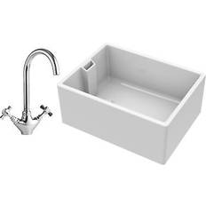 Balterley Single Bowl Fireclay Belfast Sink with Mono Kitchen Sink Mixer Tap