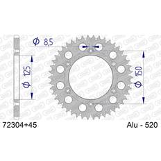 Transmissions Afam Couronne Aluminium Anti-Boue 45 Dents KTM