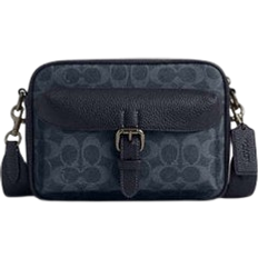 Coach purses navy blue Coach Warner Crossbody Bag In Signature Canvas - Gunmetal/Denim/Midnight Navy