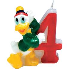Decoraciones de Fiesta Disney Vela N'Mero 4'BA Cumplea'os Del Pato Donald One Size Negro