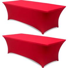 ABCCanopy 2 Pack 8 ft Spandex Tablecloths Tablecloth Red
