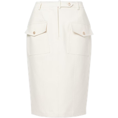 Tom Ford Cotton Blend Midi Skirt - Off White