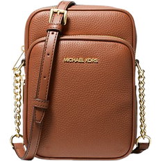 Michael Kors Jet Set Travel Medium Pebbled Leather Crossbody Bag - Luggage
