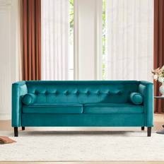 Ebern Designs Chelsea Teal Sofa 3 Seater
