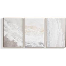 Dunelm Rising Tide Gold Framed Art 30x60cm 3pcs