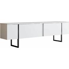 Metall - Vita TV-bänkar Linento Luxe White/Black TV-bänk 180x50cm