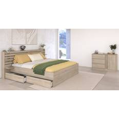 Betten-Sets Parisot Schlafzimmer Set 2-tlg mit Stauraum Bett 160 x 200 cm Japanische-Eiche Betten-Sets