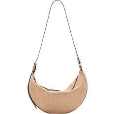 AllSaints Half Moon Suede Shoulder Bag - Mink Brown