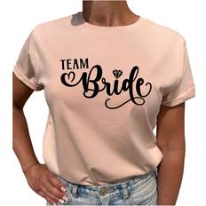 Lovely Text Team Bride T-shirt - Misty Pink