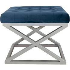 Polyester Sittpuffar på rea Gillie 40 cm Marinblå Silver Sittpuff