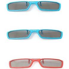3D Glasses Ultra 3 Pairs 3D Clip On Glasses Blue 1 Red Passive