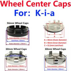 Car Rims Aihontai Car Wheel Center Hub Caps 60mm 4pcs