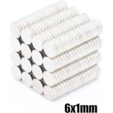 Grandado 6 x 1 Små Små Runde Magneter 6mm x 1mm Neodymmagnet