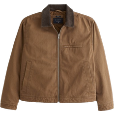 Abercrombie & Fitch Cropped Zip Workwear Jacket - Brown