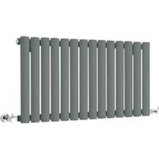 Milano Aruba Modern Anthracite Horizontal Single Oval Panel Radiator 400mm x 826mm