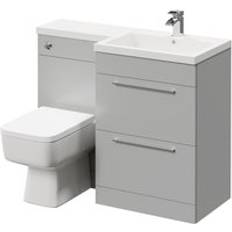 Bathroom Furniture Napoli Combination Gloss Grey Pearl 1100mm Toilet Suite