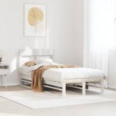 Beds & Mattresses Berkfield Home Bed Frame without Mattress White 75x190 cm Small Single Solid Wood Pine