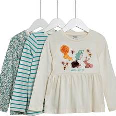 Marks & Spencer Cotton Printed Tops 3-pack - Green Mix