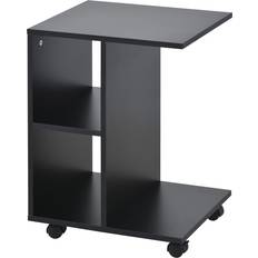 Homcom C-Shape End Unit Black Small Table 45x35cm