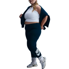 Nike Women's Sportswear Classics High-Waisted Graphic Leggings (Plus Size) - Armory Navy/White